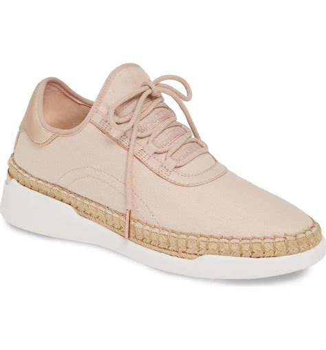 Finch Logo Espadrille Sneaker In Pink/ Gold Fabric 